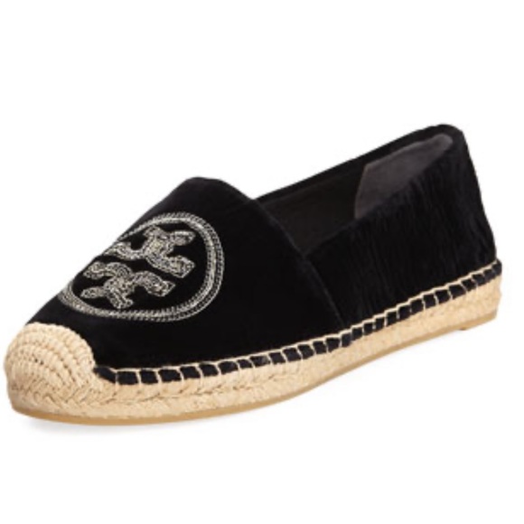 Tory Burch Velvet Logo Chain Espadrille - Picture 2 of 12